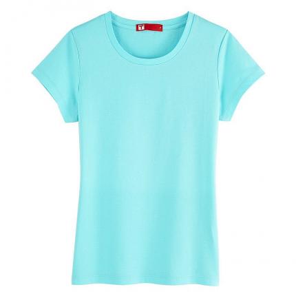 藍(lán)色圓領(lǐng)女士空白T恤衫批發(fā)