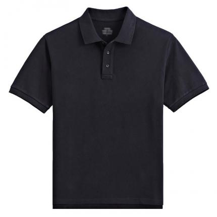 純黑色商務(wù)翻領(lǐng)T恤衫批量訂做