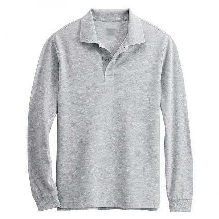 【定制】花灰色翻領(lǐng)秋裝長(zhǎng)袖T恤衫加工定制 免費(fèi)寄樣