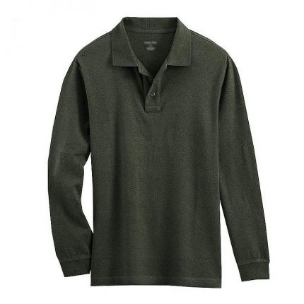 【定制】男士翻領(lǐng)長(zhǎng)袖全棉材質(zhì)T恤衫加工設(shè)計(jì)-保羅服裝