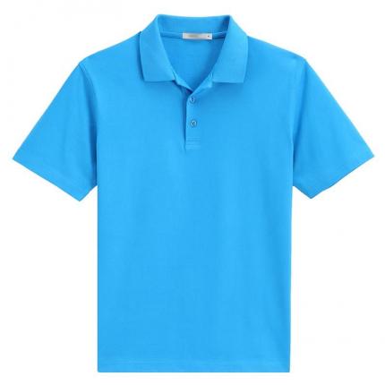 【定制】淺藍色經(jīng)典POLO衫男士翻領(lǐng)短袖全棉訂制