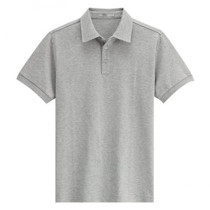 【定制】花灰色翻領短袖T恤衫定制男士短袖POLO