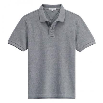 【定制】深花灰色男士短袖POLO衫純棉材質(zhì)訂做