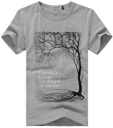 高級棉質(zhì)印花圓領T恤定做