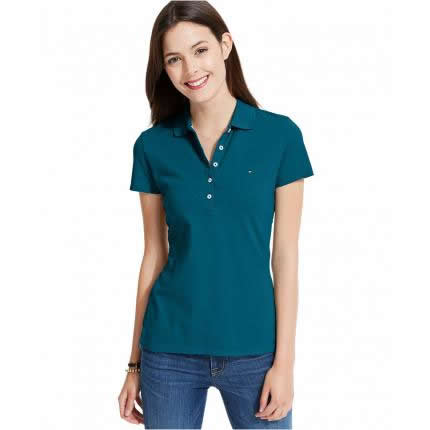 【定制】翻領(lǐng)短袖時尚T恤衫，女款制作